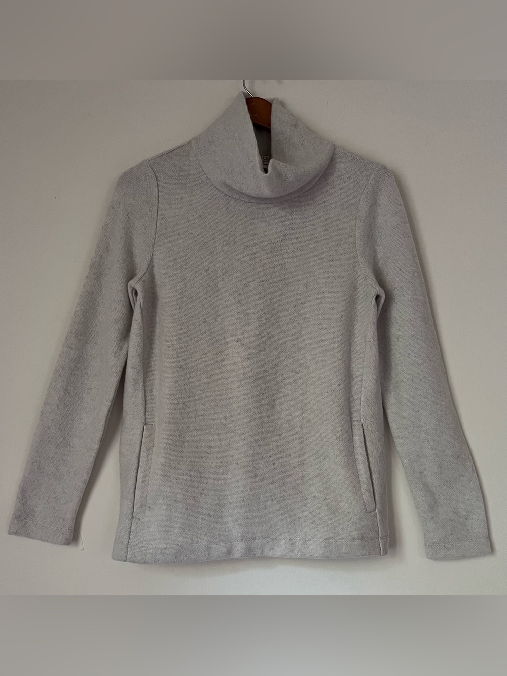 J. Crew Always Women Oatmeal Beige 100% Cotton Roll Neck Turtleneck Sweater M